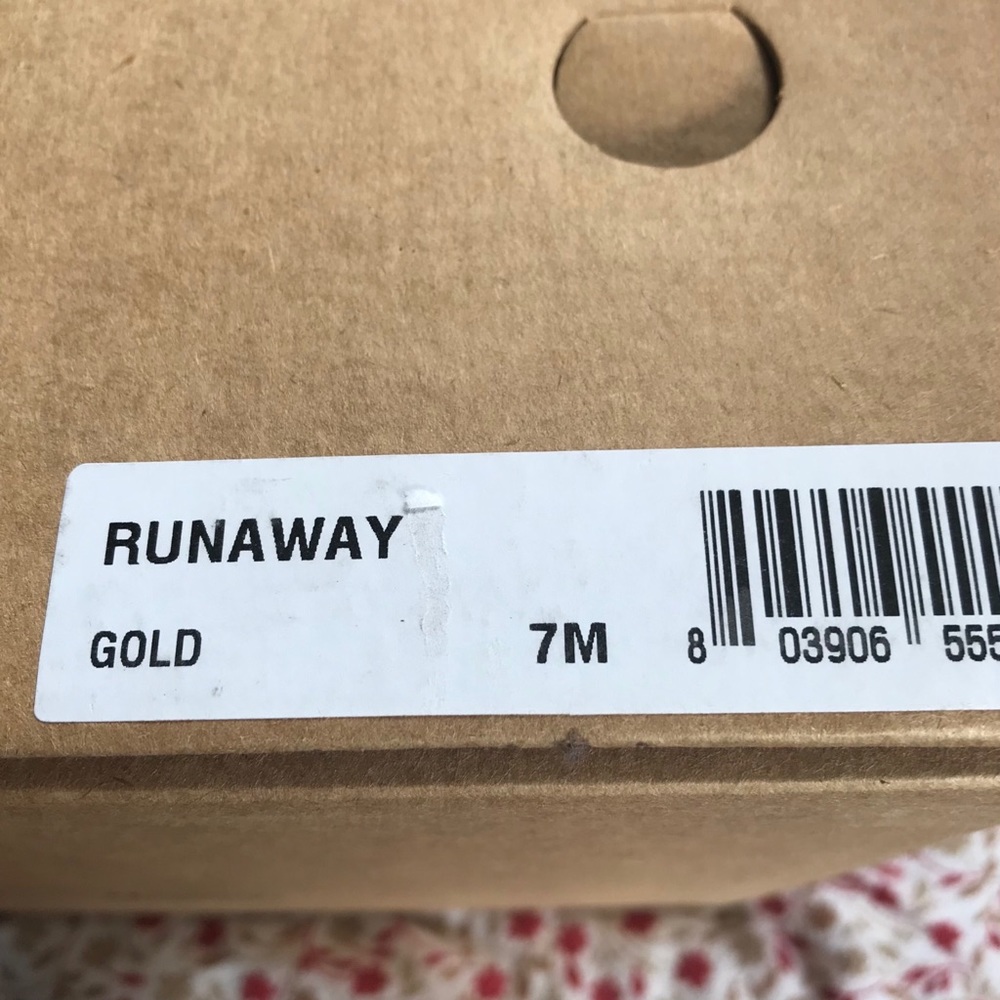MATISSE RUNAWAY METALLIC LEATHER PLATFORM SANDAL ROSE GOLD SNAKE PRINT SIZE 7 - Picture 5 of 7